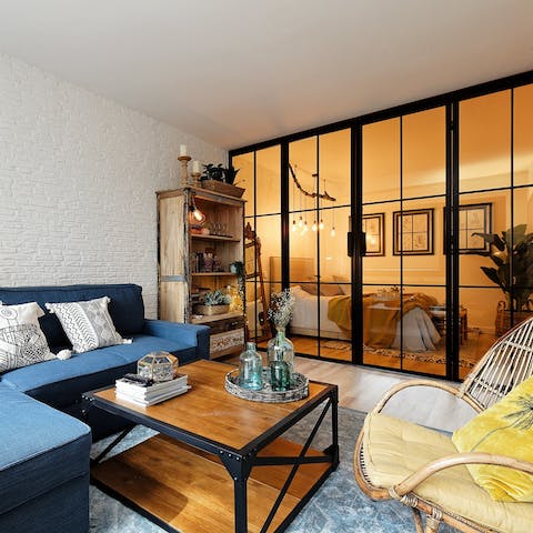 Unwind with a siesta in your glass-framed bedroom