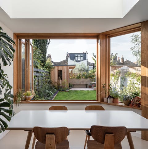 Throw open the home's huge windows for a breath of fresh air over breakfast