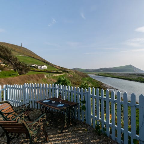 Relax with a book on the south-facing terrace for golden hour