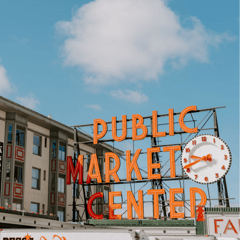 Pick up some fresh, local produce from Pike Place Market, a nine-minute ride from this home
