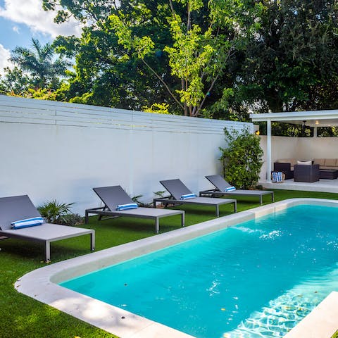 Lounge by the pool and take a refreshing dip when it gets too warm