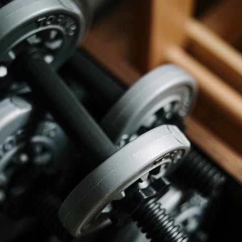 Bank a workout in the shared fitness room
