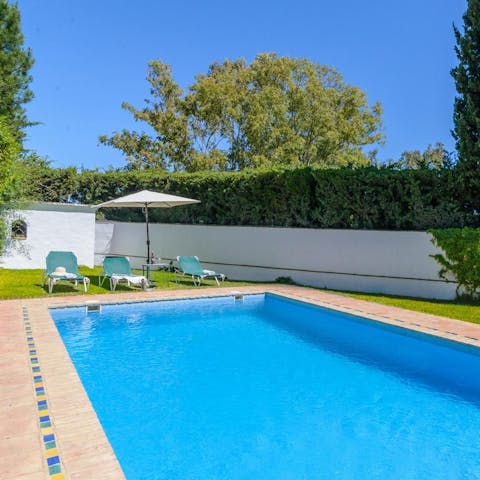 Make a splash in the sparkling swimming pool on hot days