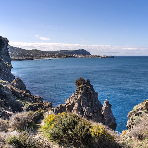 Hike along the dramatic coastal cliffs of the island of Ischia