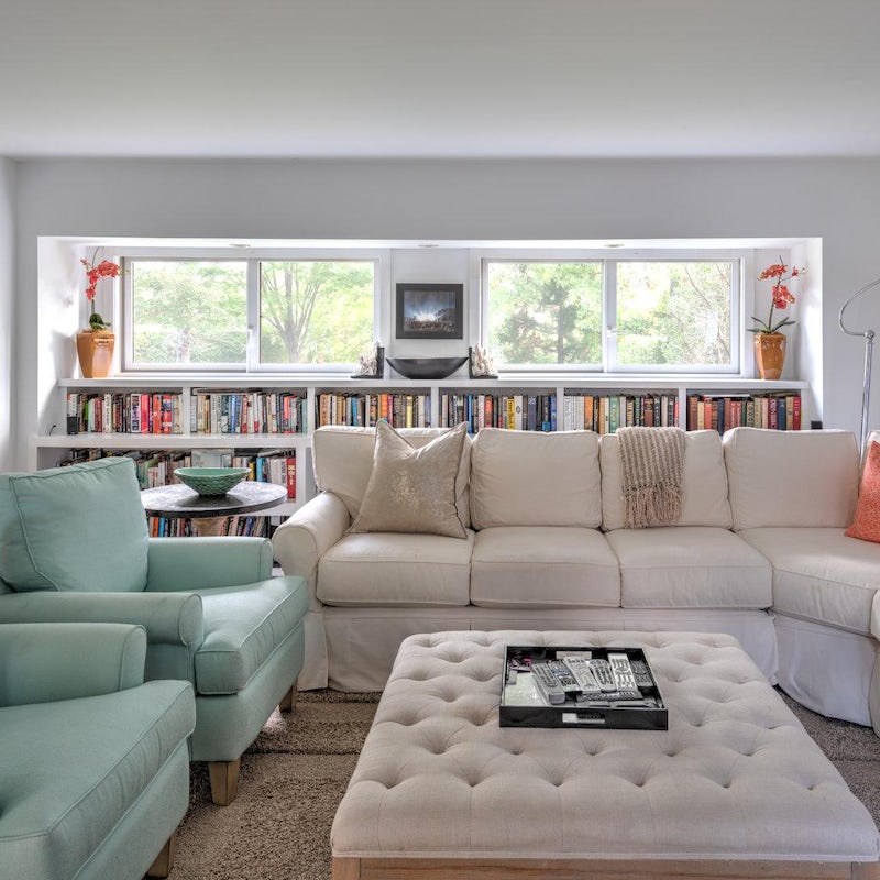 Sprawl on the corner sofas for movie nights in the living room