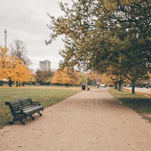 Go for an afternoon stroll in Hyde Park – just a few minutes away