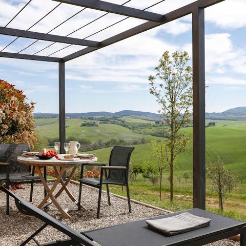 Have your morning coffee overlooking the countryside