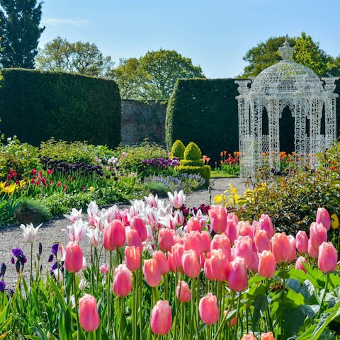 Wander around the home's award-winning gardens