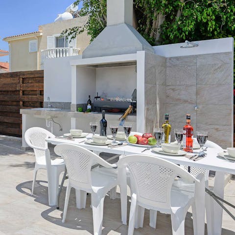 Serve up some Cypriot treats at the alfresco dining area 