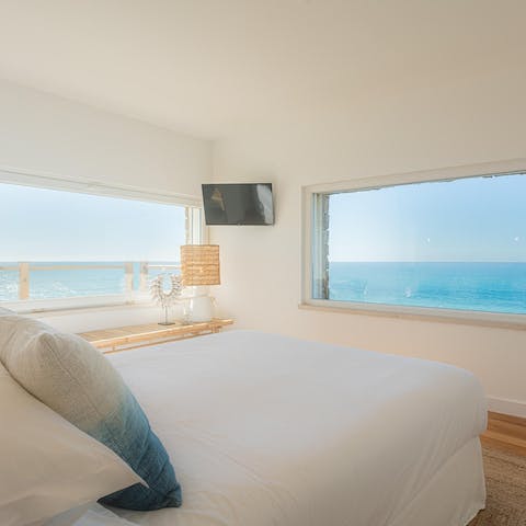 Enjoy the sea views whilst lounging in the bedroom