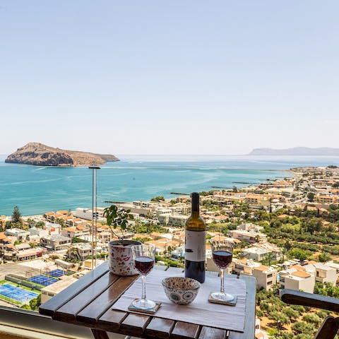 Spend warm summer evenings drinking wine on the balcony