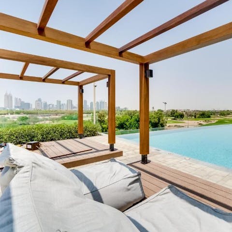 Retreat to the pool for a refreshing dip from the Dubai heat