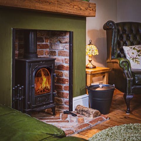 Cosy up around the fire after bracing walks along the North Sea coast
