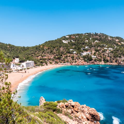 Explore Ibiza's northern coastline – Cala de Sant Vicent is a twenty-minute drive away