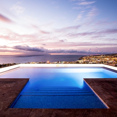 Swim some laps in the private pool on the terrace and enjoy dramatic views of the coastline