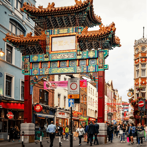 Stroll over to Chinatown, just five minutes away, to taste some delicious dishes
