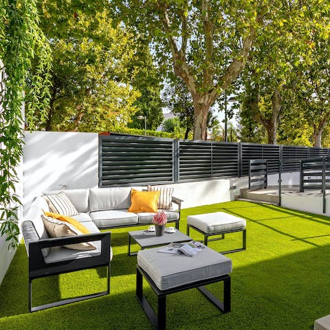 Relax and unwind with a glass of wine on the private terrace