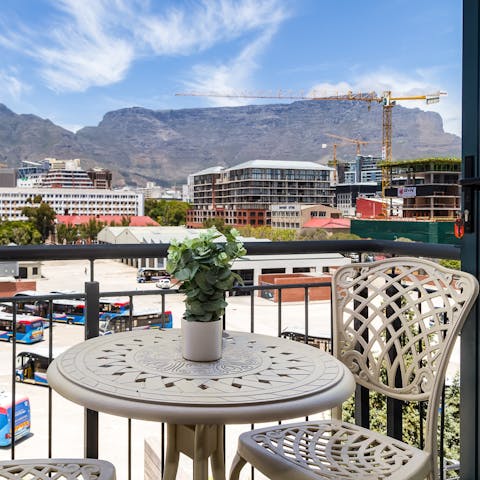 Enjoy magnificent views of Table Mountain from your private balcony