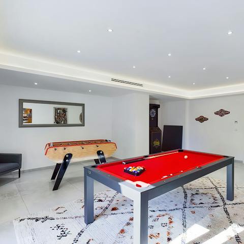 Indulge in a spot of billiards, table tennis or table football for some fun with your loved ones