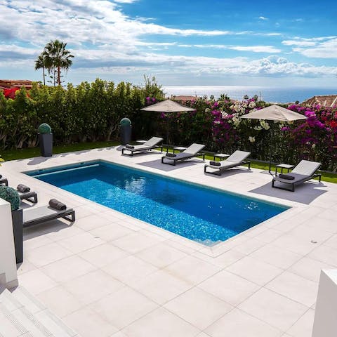 Split your time between the sun loungers and the crystalline private pool