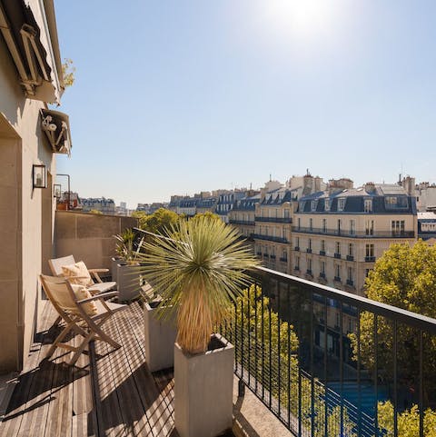 Enjoy your morning coffee on the sunny private balcony