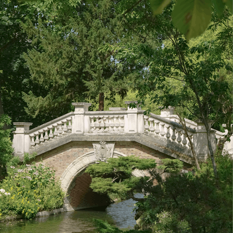 Take an afternoon stroll through leafy Parc Monceau, an eight-minute walk away