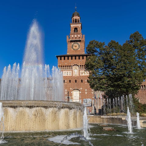 Admire the gardens of Castle Sforzesco – it takes twelve minutes on the metro