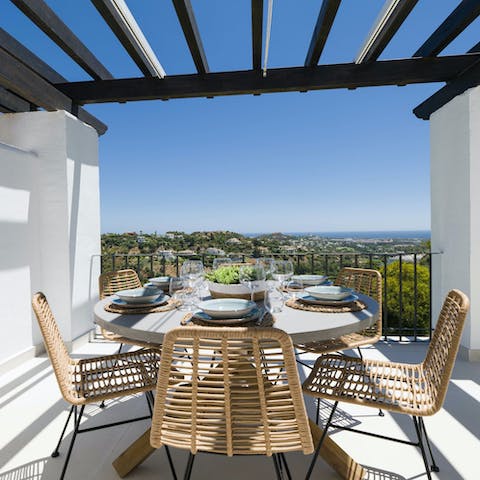 Lay the table for a sunset supper with a view