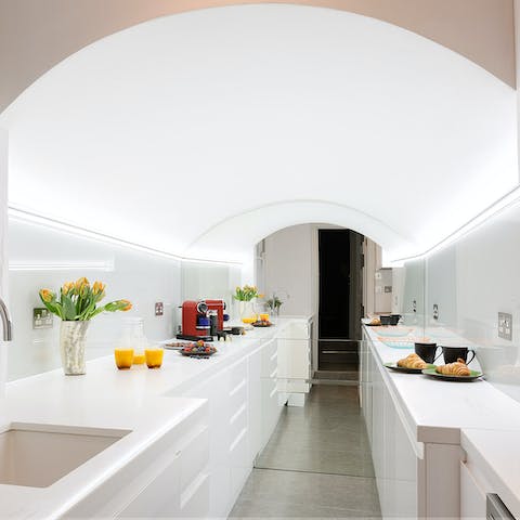 Unleash your inner chef in the funky tunnel-shaped kitchen