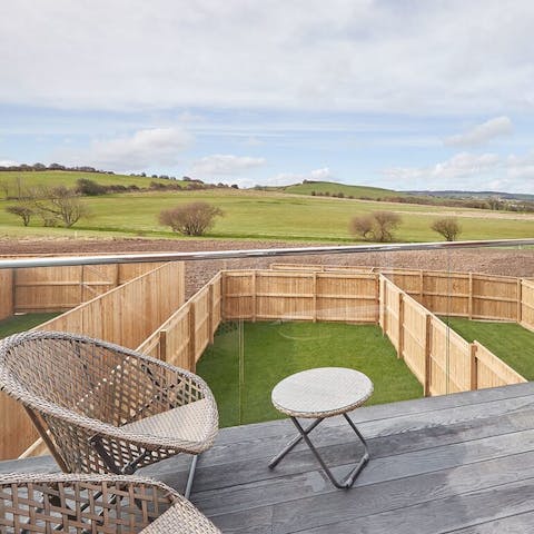 Enjoy country views from the master bedroom's balcony