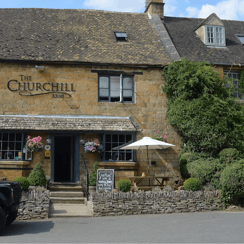 Take a stroll through your gorgeous Churchill village and stop off for a drink in the pub