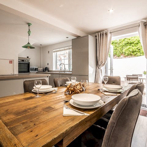 Cook up a hearty breakfast in the open-plan kitchen