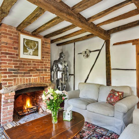 Cosy up in characterful surroundings in front of the fire and beneath beautiful beamed ceilings