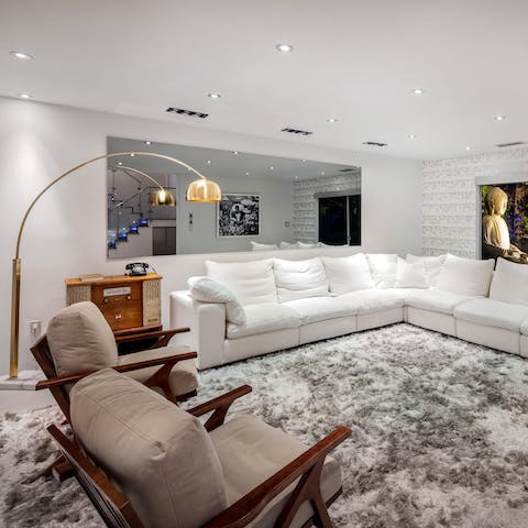 Admire the crisp, minimalist decor throughout the house