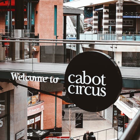 Indulge in some retail therapy at Cabot Circus, a four-minute stroll from your door