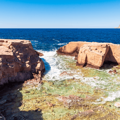 Explore the gorgeous north coast of Ibiza, with Punta de sa Pedrera just a short drive away