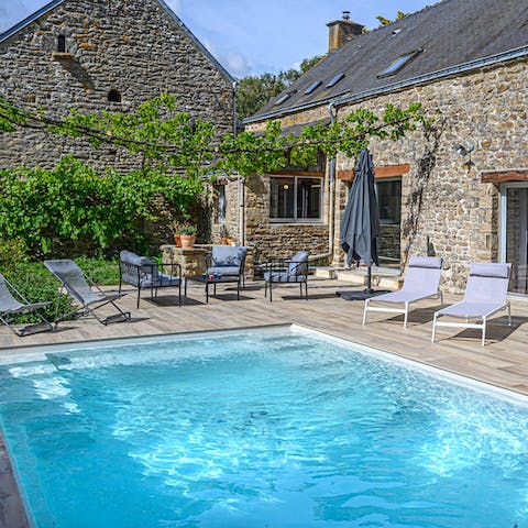 Splash around with family and friends in your private heated pool