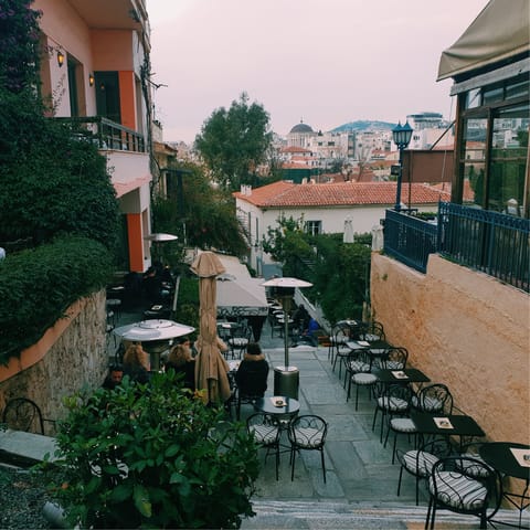 Feel like an authentic Athenian in the cafes and restaurants of local Plaka