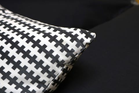 The black and white pillow