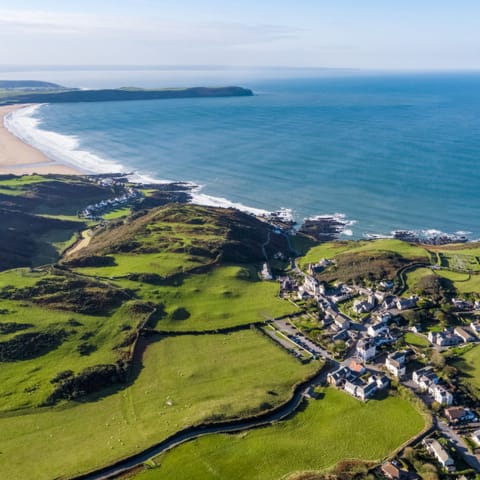 Stroll down to the sandy shore at Woolacombe Beach, right on your doorstep