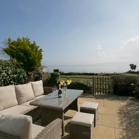 Gaze out over the Irish Sea from the enclosed front patio