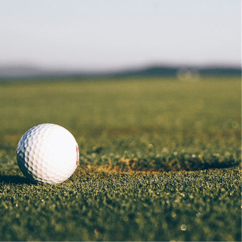 Get a few rounds of golf in at the nearby course – just a few minutes'away