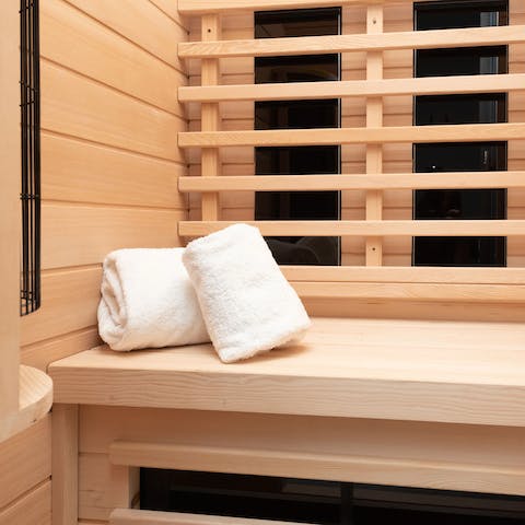 Unwind at the end of another relaxing day in your private sauna