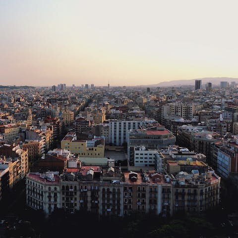 Stay in the heart of central Eixample, just a short metro ride from the Sagrada Familia