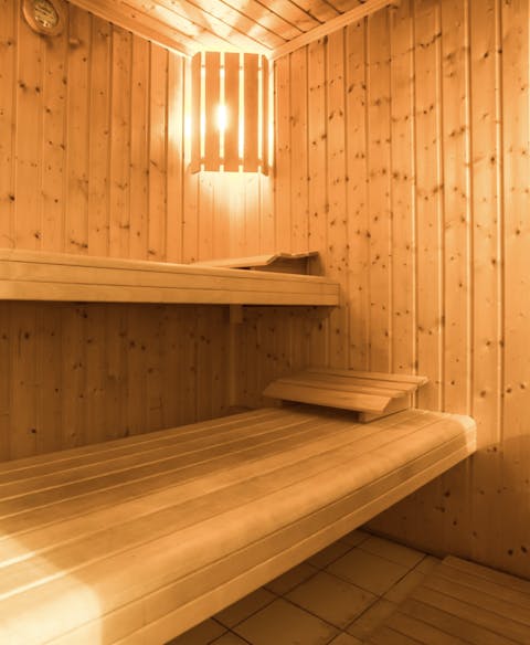 A sauna for end-of-day relaxation
