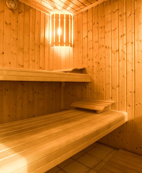 A sauna for end-of-day relaxation