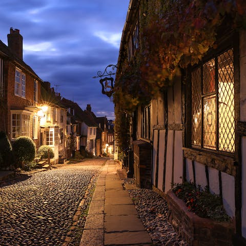 Drive to the atmospheric, ancient town of Rye – ten minutes from your home