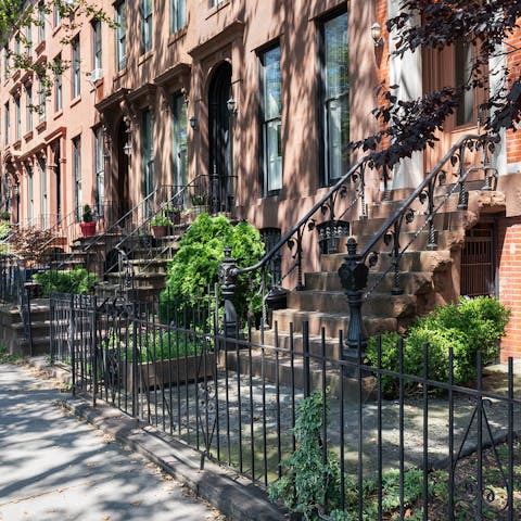 Stay in a row of quintessential New York brownstones