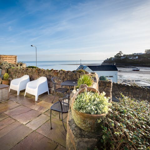 Take in that sea and harbour view from the various terraces and patios