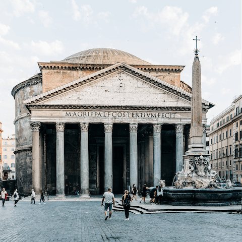 Visit the Pantheon, just an eight-minute walk away